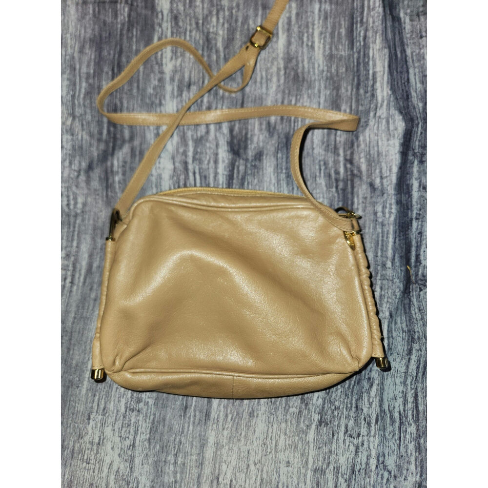 Vintage New Fashion Collection Small Tan Genuine Leather Croddbody Purse